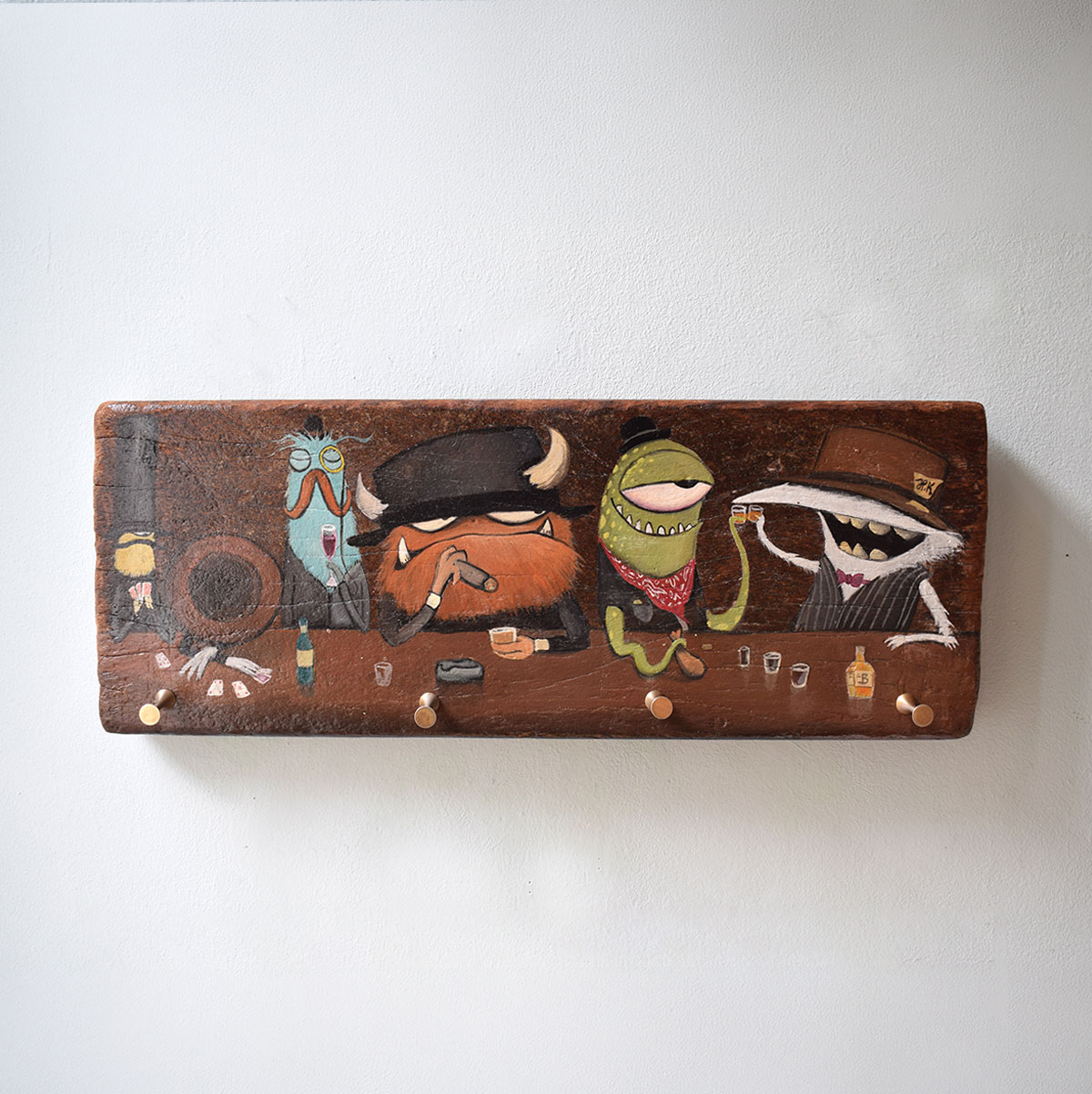Wandgarderobe aus Treibholz